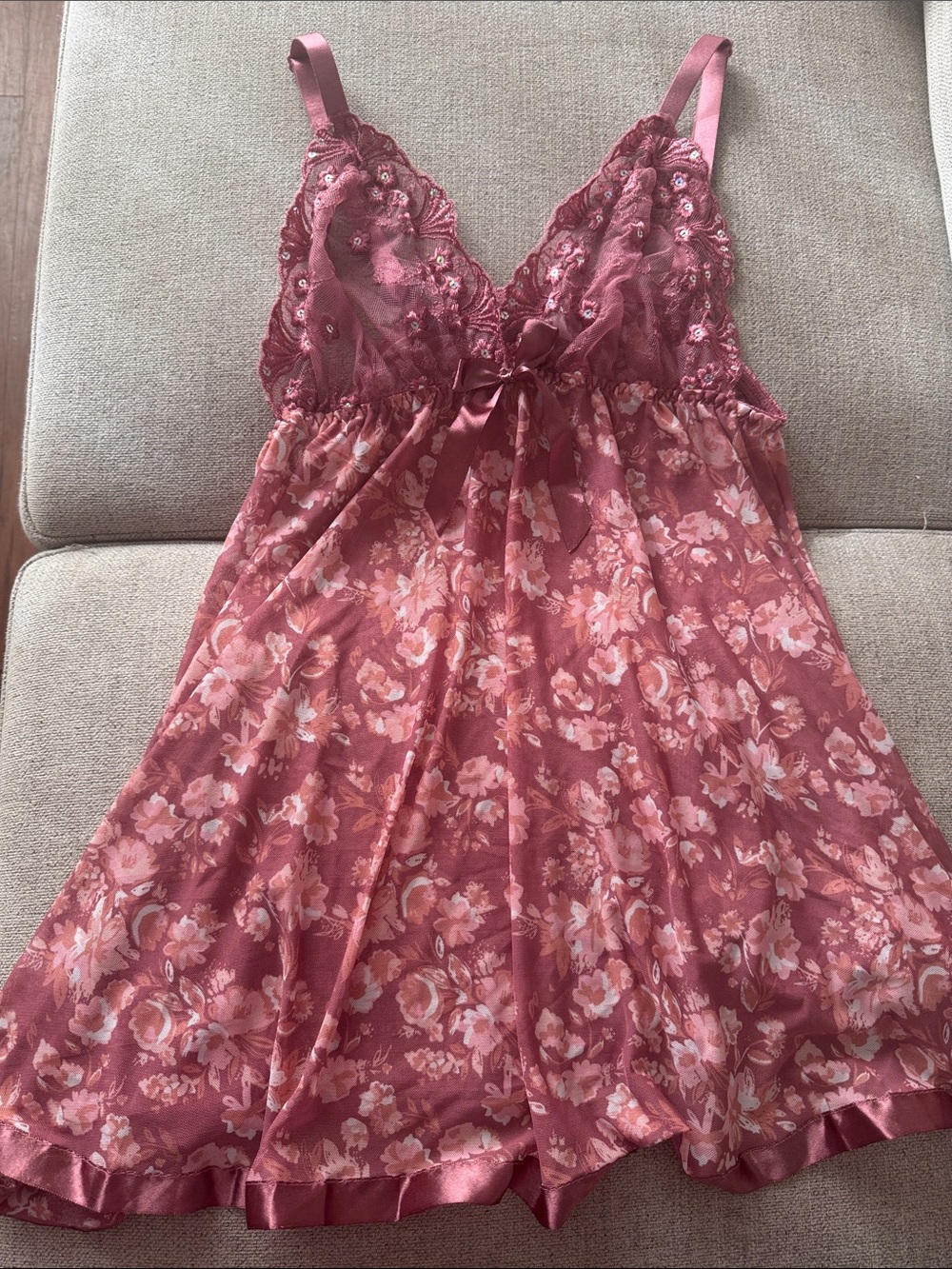 Floral sheer babydoll